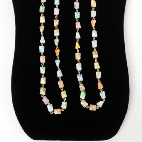 Beaded Chain Necklace Multicolor 45 inch Retro Fashion Vtg 1960s Unbranded - Picture 4 of 5